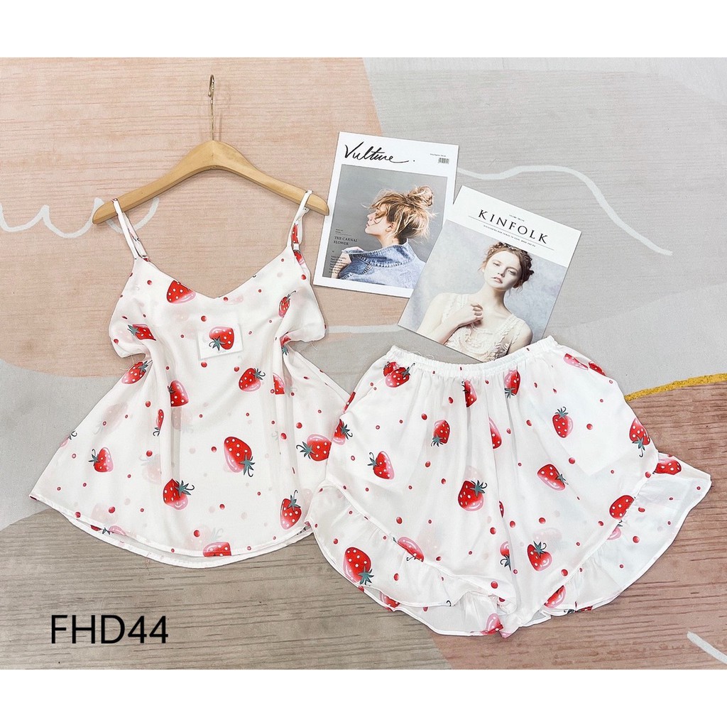 LUALA PYJAMAS Lụa 2 dây quần bèo
