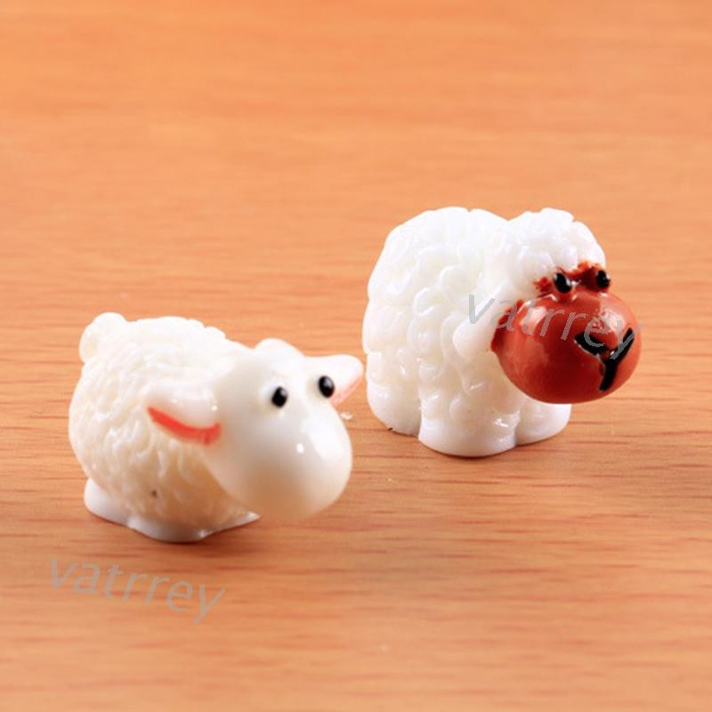 Set 2 Mô Hình Cừu Mini Trang Trí Sân Vườn