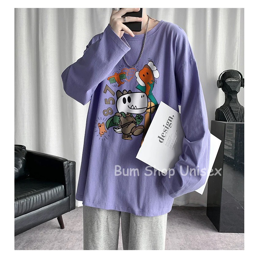 Mẫu Mới | Áo Phông Nam Nữ Tay Dài Unisex - TTD35 Cá Sấu Anh Hùng - Chất Cotton Mềm Mát - Form Rộng Freesize < 75kg | BigBuy360 - bigbuy360.vn