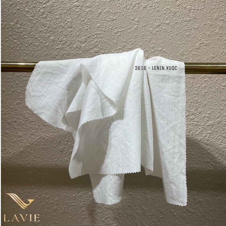 Vải Linen Xước 3616 cao cấp nhà Lavie mỏng nhẹ, êm tay, may đầm, áo kiểu, set thời trang.