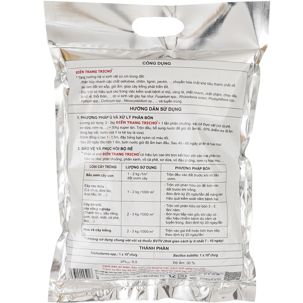 Trichoderma Điền Trang (1 KG) - Nấm đối kháng ủ phân bón hữu cơ trồng rau sạch, cây ăn trái