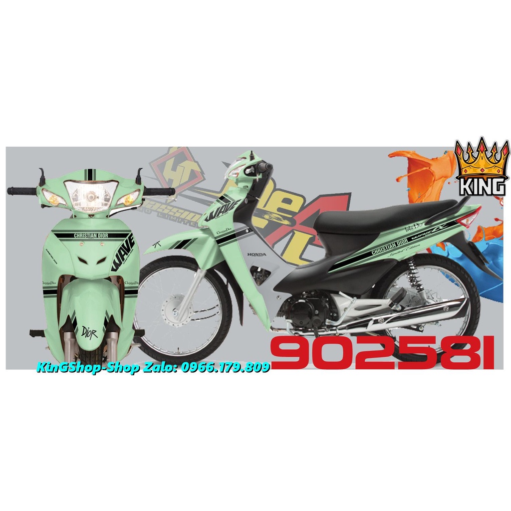 Tem Rời Wave Dior Full Màu 50cc,100cc - Ảnh Thật #Temxemay#Decal #Wave50 #Wave100 #Wave100cc