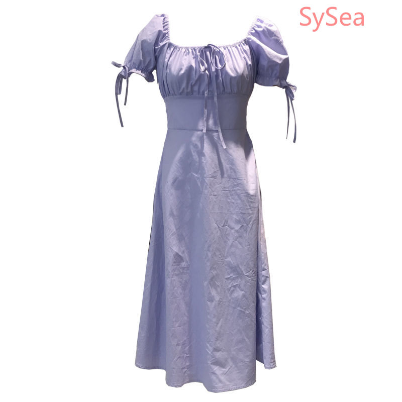 Đầm Dự Tiệc Tay Ngắn Màu Tím Phong Cách Retro Thanh Lịch | BigBuy360 - bigbuy360.vn