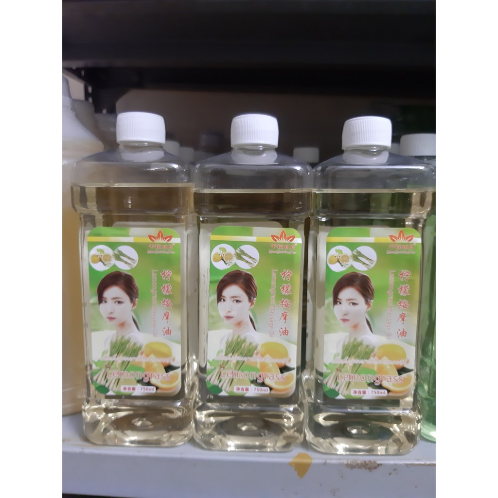 Dầu massage body gừng, sả chanh, ngải, hoa hồng chai 750ml