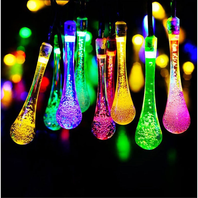 Dây Đèn Led Hình Giọt Nước Bi bầu 10m 50 bóng Trang Trí Giáng Sinh, Tết,  Dây Đèn Trang Trí,