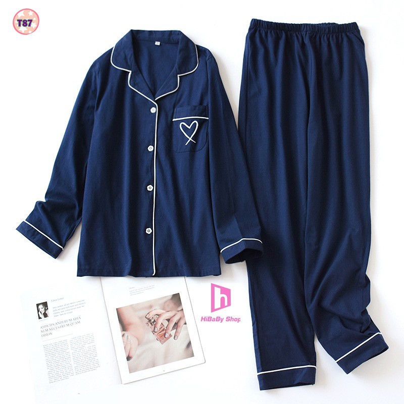 Pijama mặc nhà thu đông chất cotton mềm đẹp T87