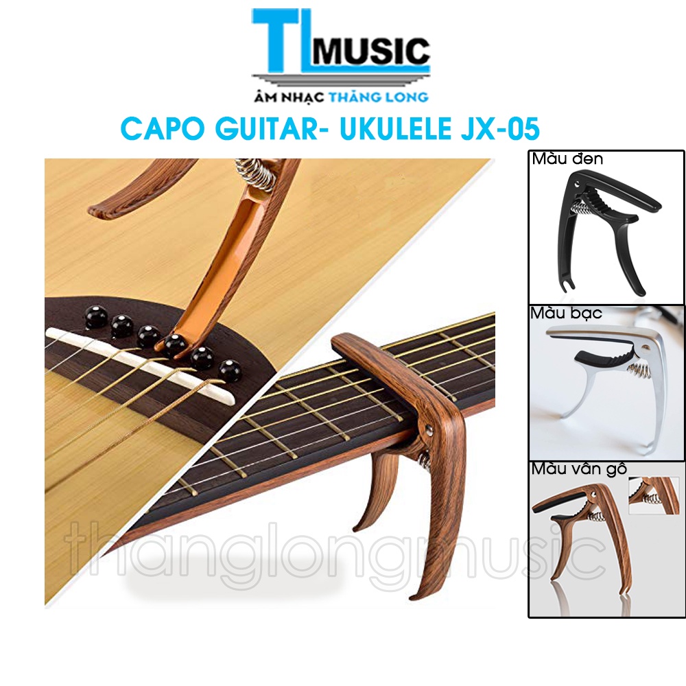 Capo guitar - ukulele JX-05 (Thêm chức năng chốt nhổ dây)