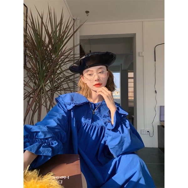 ✨💕Đầm baby doll cổ bầu tay dài