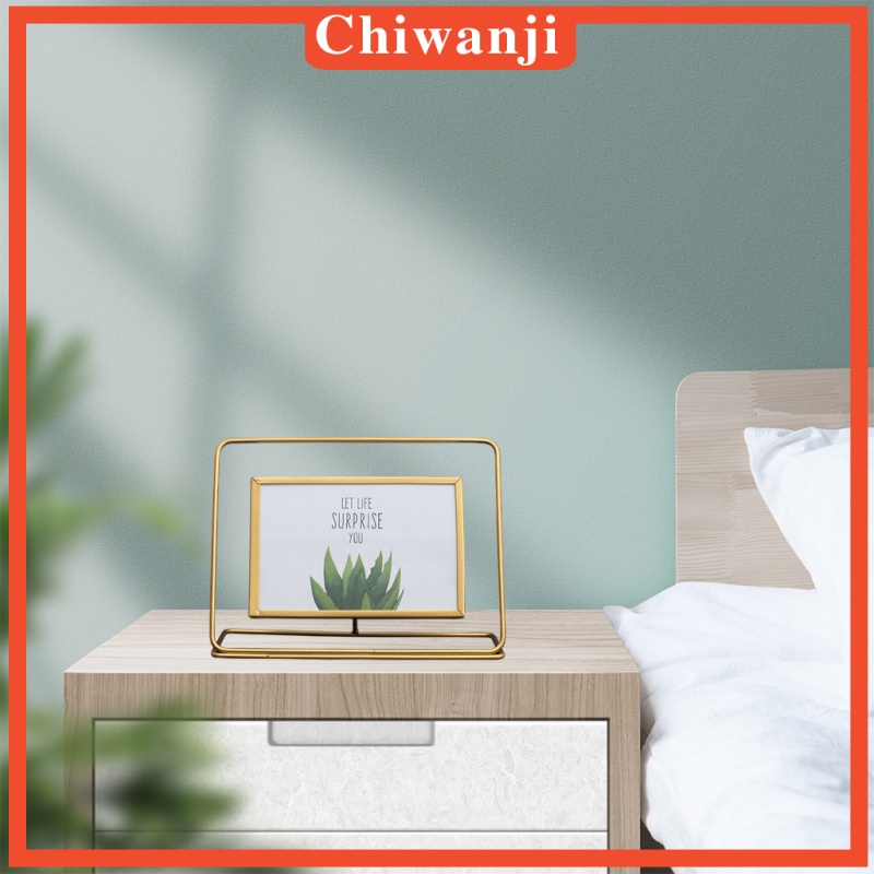 [Chiwanji] Khung Ảnh Bằng Kính Nén Kim Loại Nổi Có Chân Đứng Ngang Hoặc Dọc Để Bàn Số Thẻ