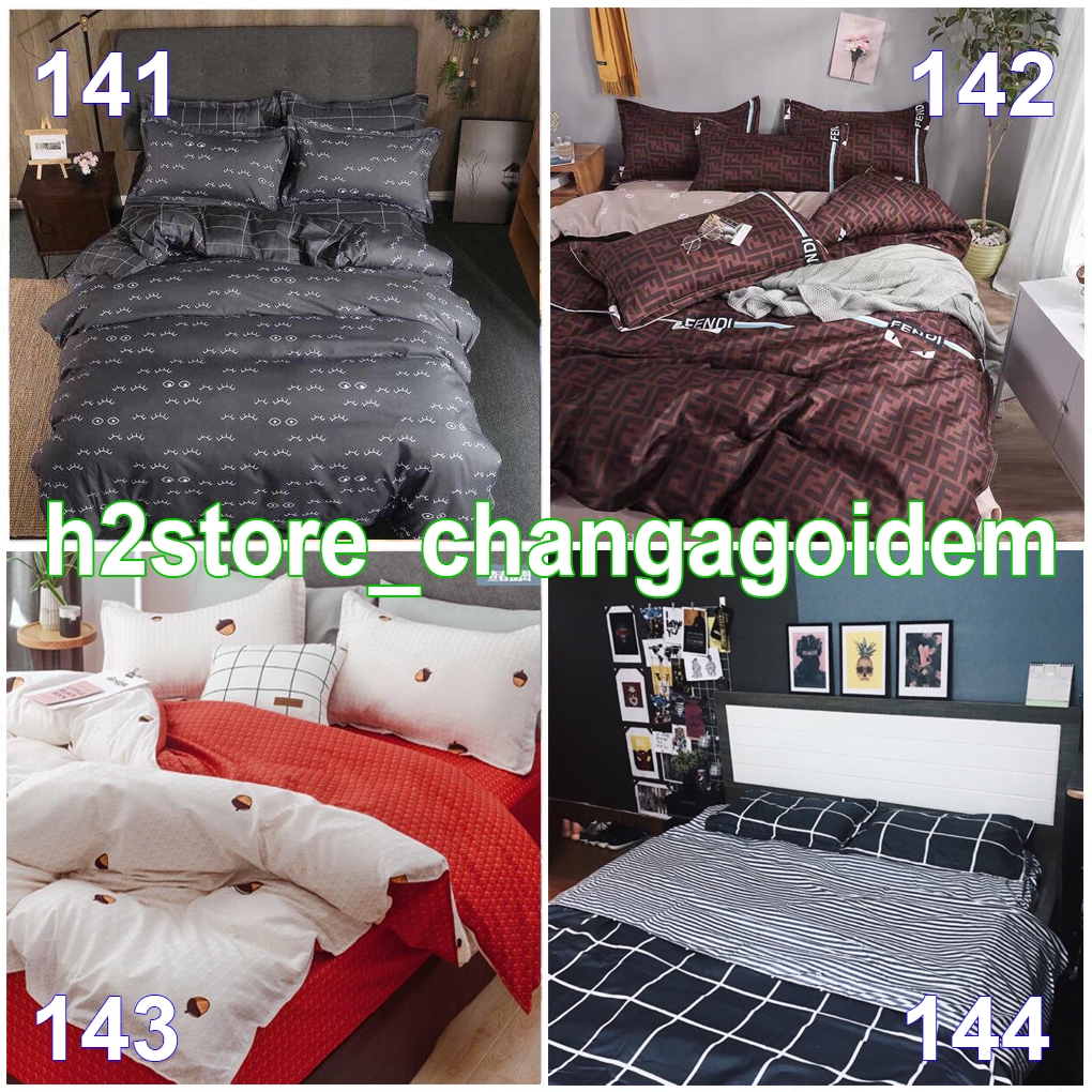 CHĂN PHAO Bộ Cotton Poly Nhập Khẩu Ga Hàn Quốc Phối Màu (gạt trái xem mẫu) | BigBuy360 - bigbuy360.vn