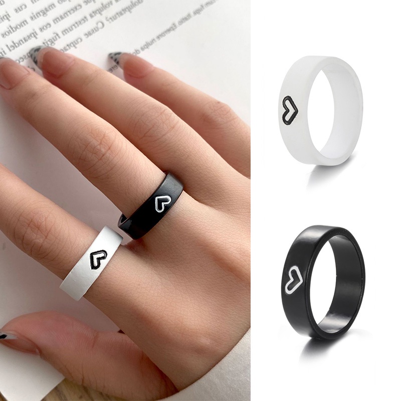 ✨✨Set 2 Nhẫn Hợp Kim Hình Trái Tim Đơn Giản Cho Cặp Đôi