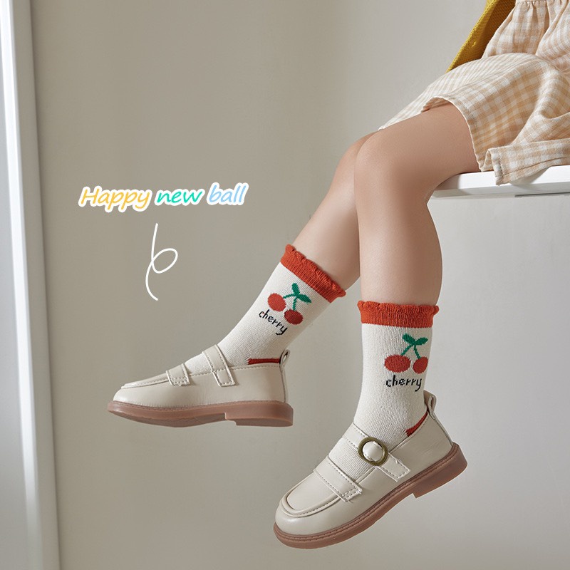 Set 5 đôi tất hình quả Cherry đáng yêu cho bé gái