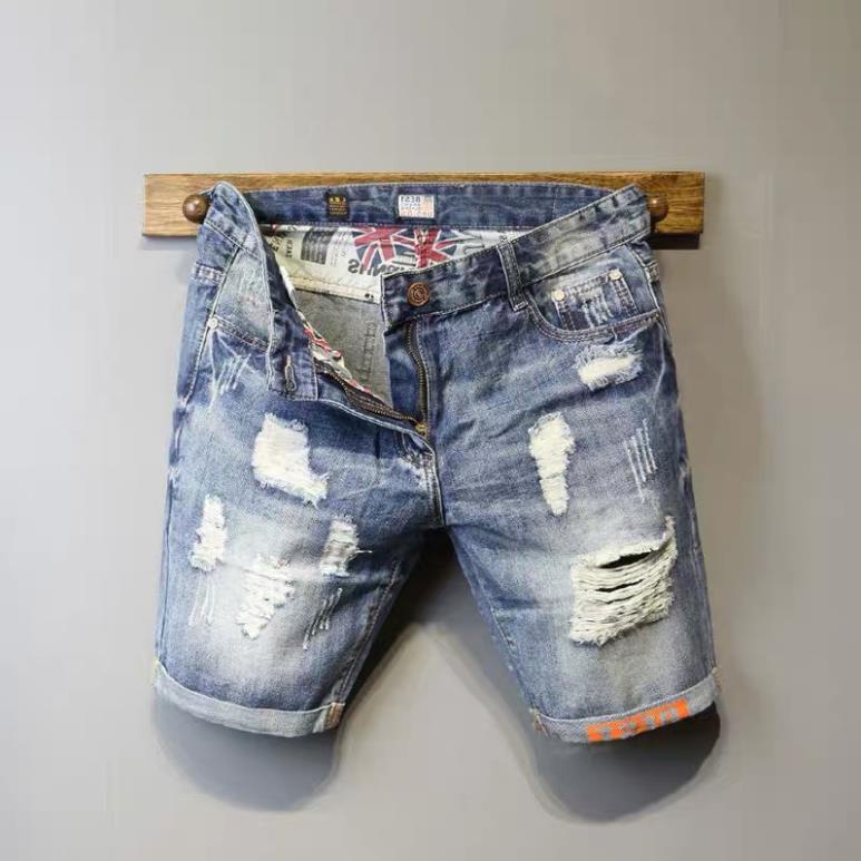 Quần Short Jean Nam Đẹp Chất Bò Co Giãn Cao Cấp, Quần Ngố rách Mẫu Mới Phong Cách Hàn Quốc Q216 ⚡