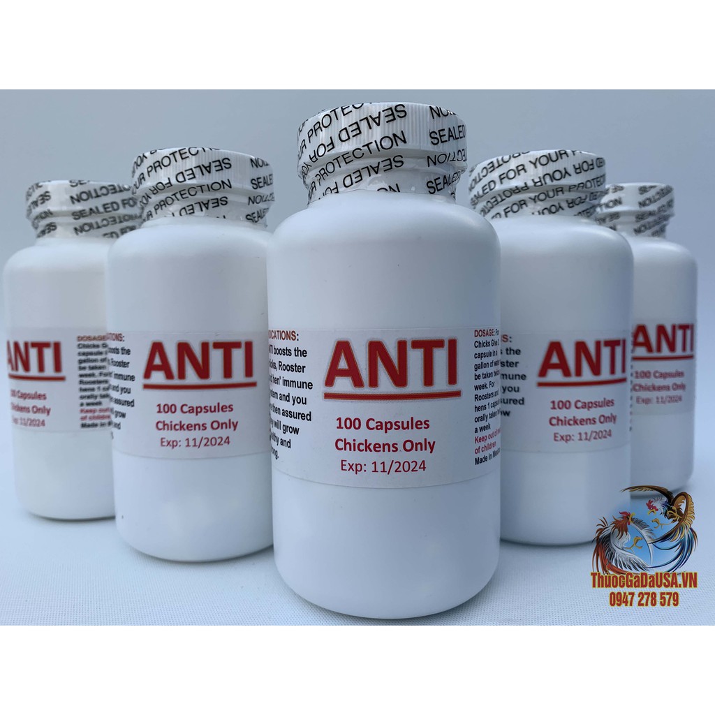 Thuốc Nuôi Gà Đá ANTI ( 1 hộp 100 viên ) Tăng Cường Hệ Miễn Dịch, Cung Cấp Đầy Đủ Vitamin Thiết Yếu