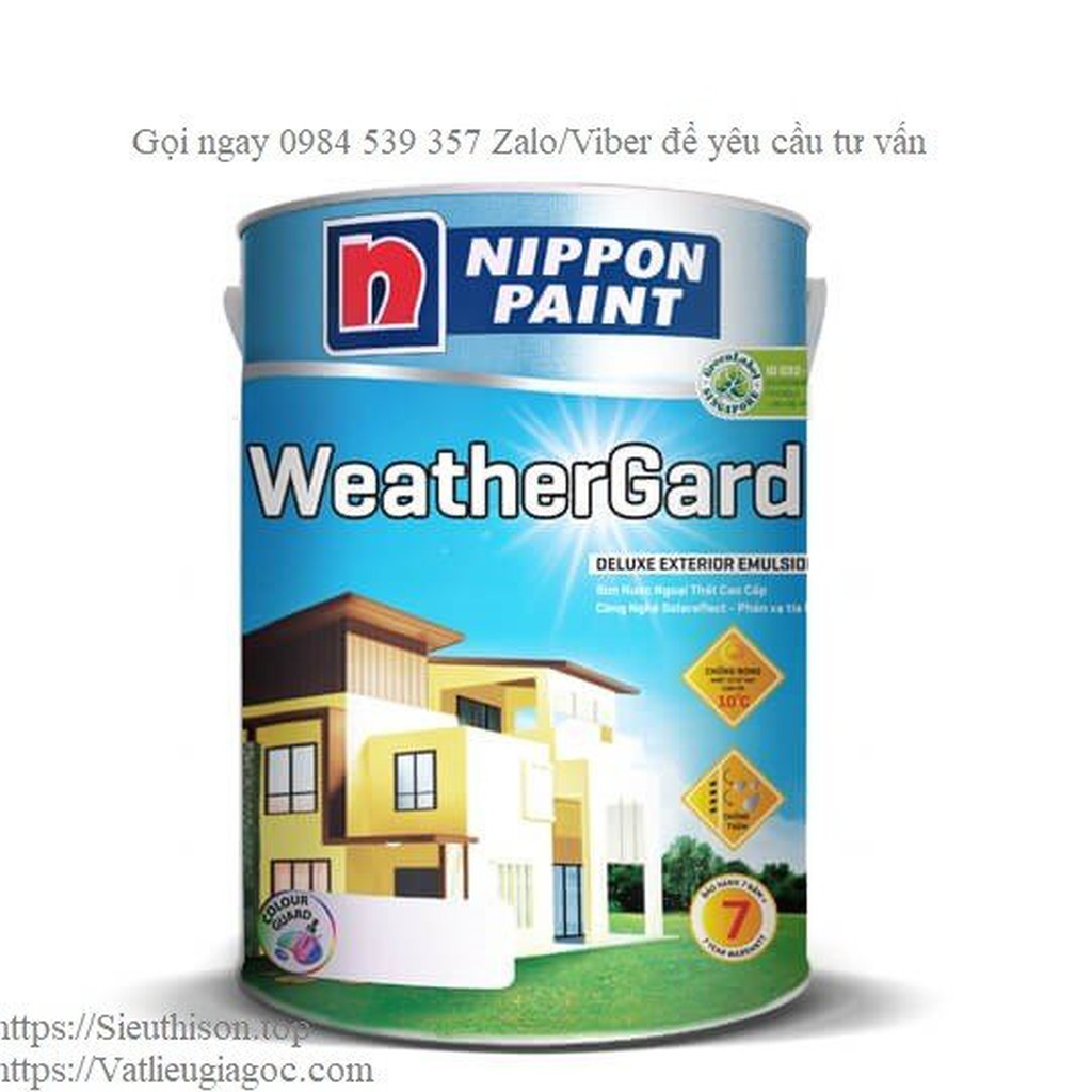 [FREESHIP]+[GIÁ SỈ] Sơn ngoại thất cao cấp Nippon Weathergard Bóng, 5 lít, Màu trắng