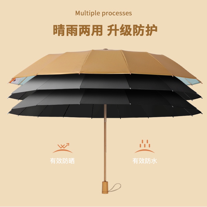 Dù Che Nắng/Mưa 16 Xương Bằng Titan Có Thể Gấp Gọn Tiện Dụng