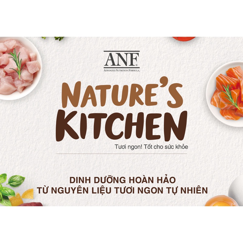 400g - Hạt thức ăn chó ANF Nature's Kitchen - Hạt thực ăn cho chó mọi lứa tuổi tốt cho da và lông