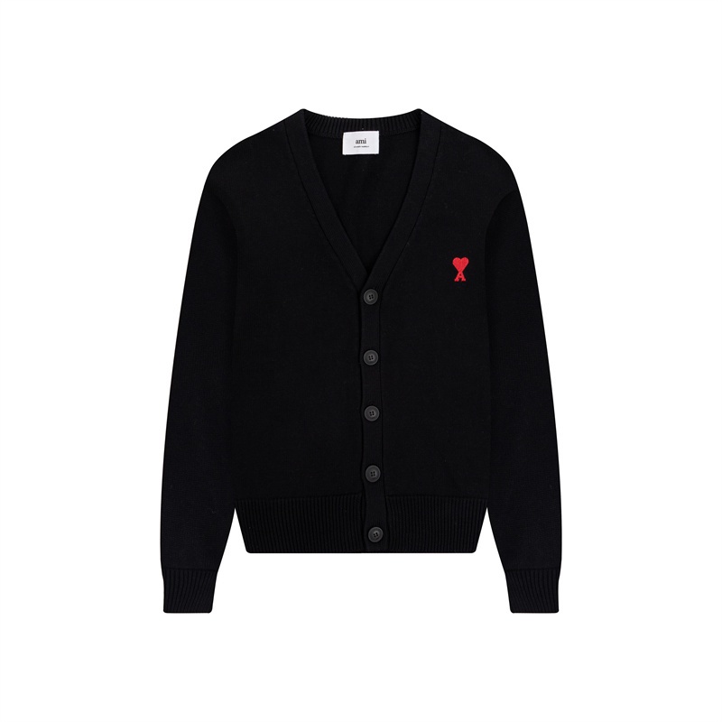 Áo Khoác Cardigan Dệt Kim Cổ Chữ V Tay Dài Thêu Hình Trái Tim Nhỏ Thời Trang Xu Hướng Cổ Điển Cho Cặp Đôi