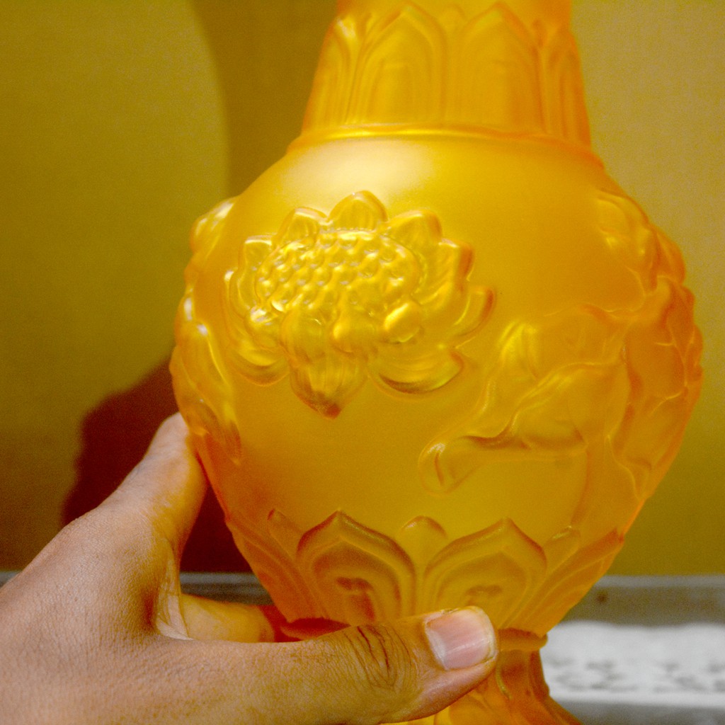 Bình hoa thờ cúng bàn thờ lưu ly vàng-Nhiều cỡ