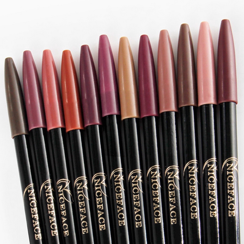 [Hàng mới về] Bút chì kẻ viền môi hiệu ứng lì gồm 12 màu hiệu NICE FACE | BigBuy360 - bigbuy360.vn
