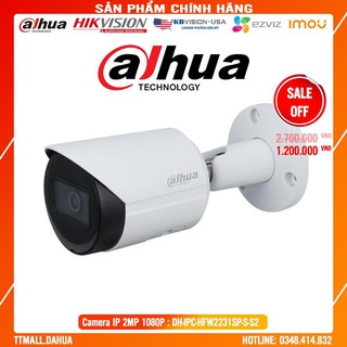 Camera ip starlight 2.0mp dahua dh-ipc-hfw2231sp-s-s2 - bảo hành chính hãng 2 năm