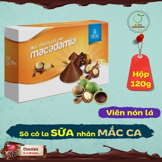 Socola viên nón lá hộp 120g nhân hạt mắc ca | Henk Chocolate
