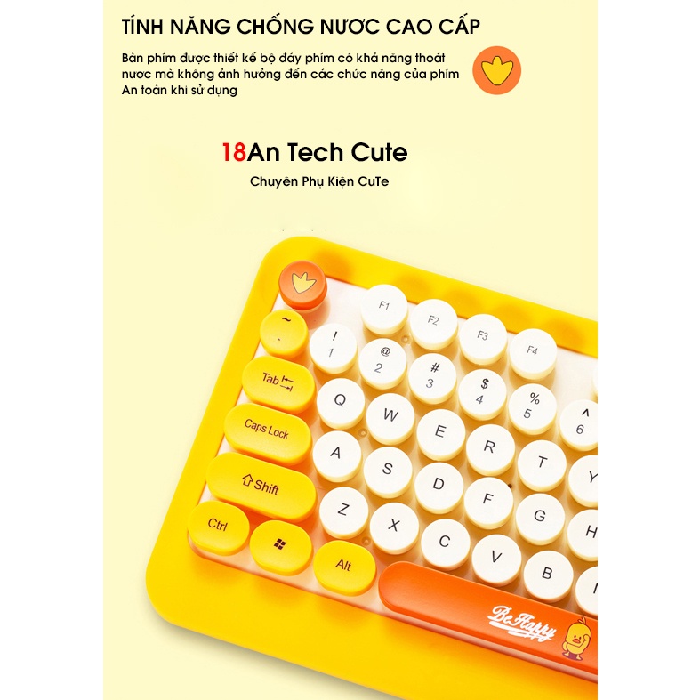 Combo bàn phím và chuột không dây Siêu Đẹp thời trang K68 màu vàng xanh sặc sỡ tương thích máy tính, laptop, pc