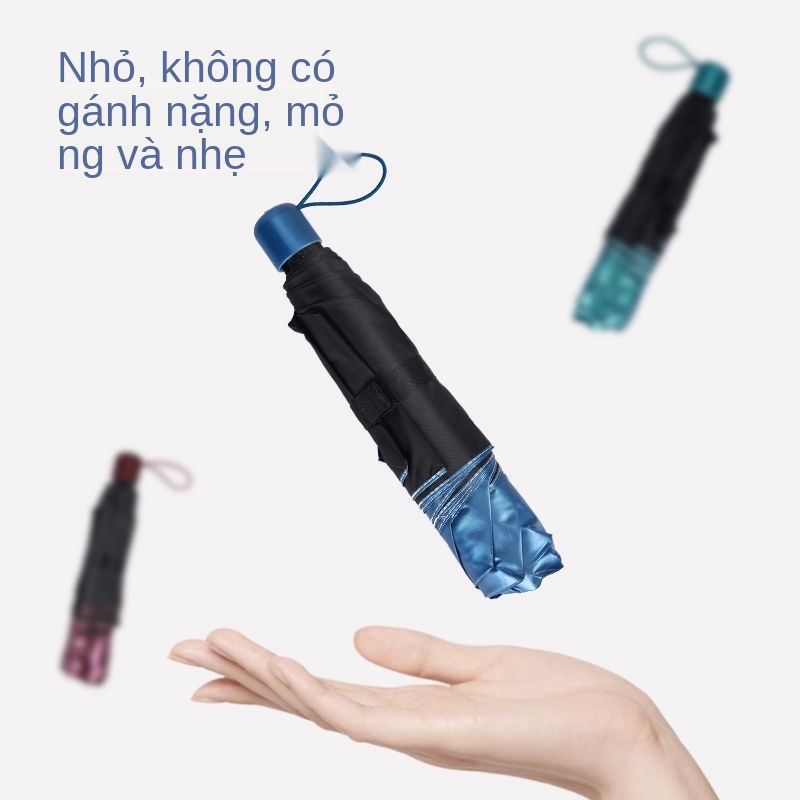 Paradise Ô Bút chì siêu nhẹ nắng mưa nhỏ Công dụng kép Gấp Vinyl Chống tia UV dù che cho bé gái