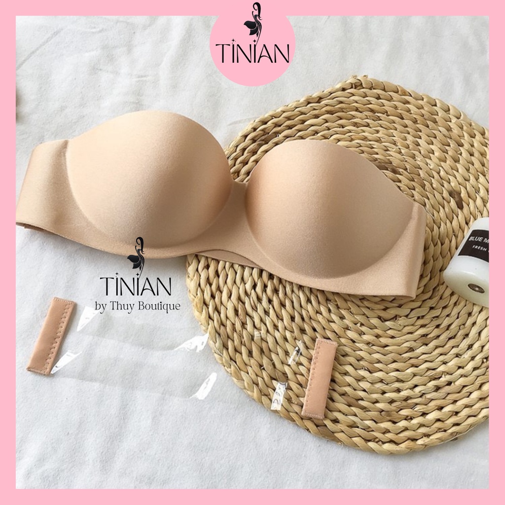 Áo lót nữ TINIAN su đúc chống tụt không dây cup ngang mặc hở lưng AL 218