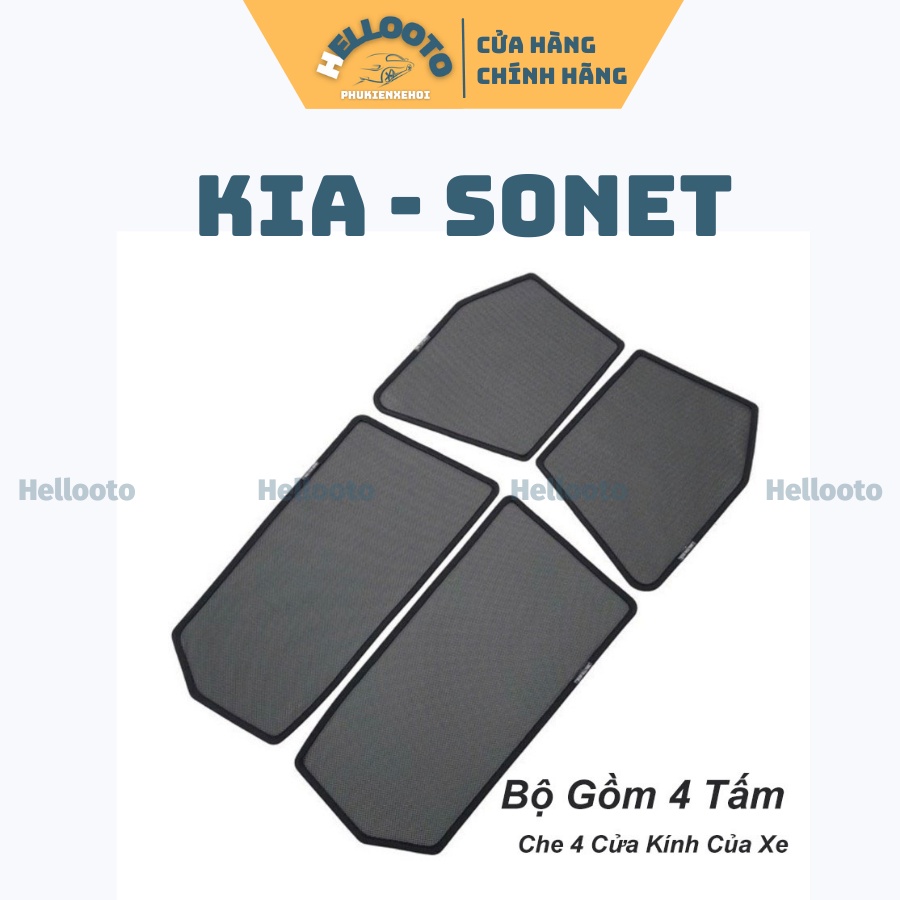 Rèm Che Nắng Nam Châm Xe Kia Sonet 2021 2022 - Bộ 4 tấm chắn nắng chuẩn form xe, nam châm hút mạnh