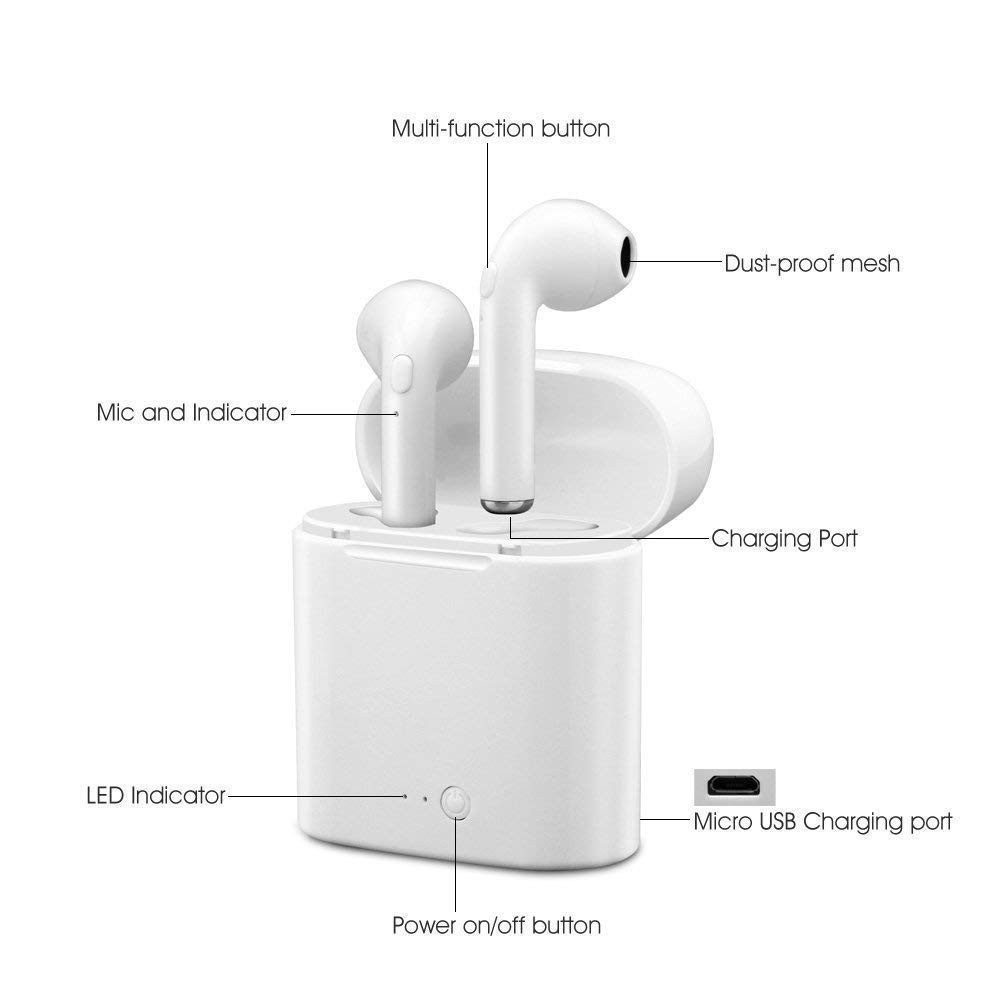 Tai nghe không dây Hot i7S TWS Bluetooth V4.2 âm thanh Stereo | BigBuy360 - bigbuy360.vn