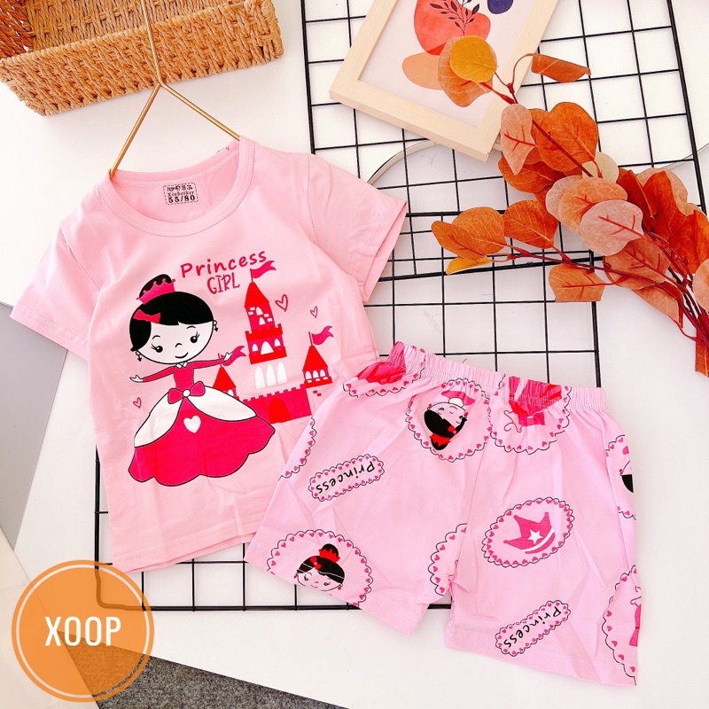 Chọn Mẫu (8-16kg) Bảng 1 Bộ cộc tay cotton xuất hàn Quảng Châu cho bé trai bé gái -bảng nhí BC83