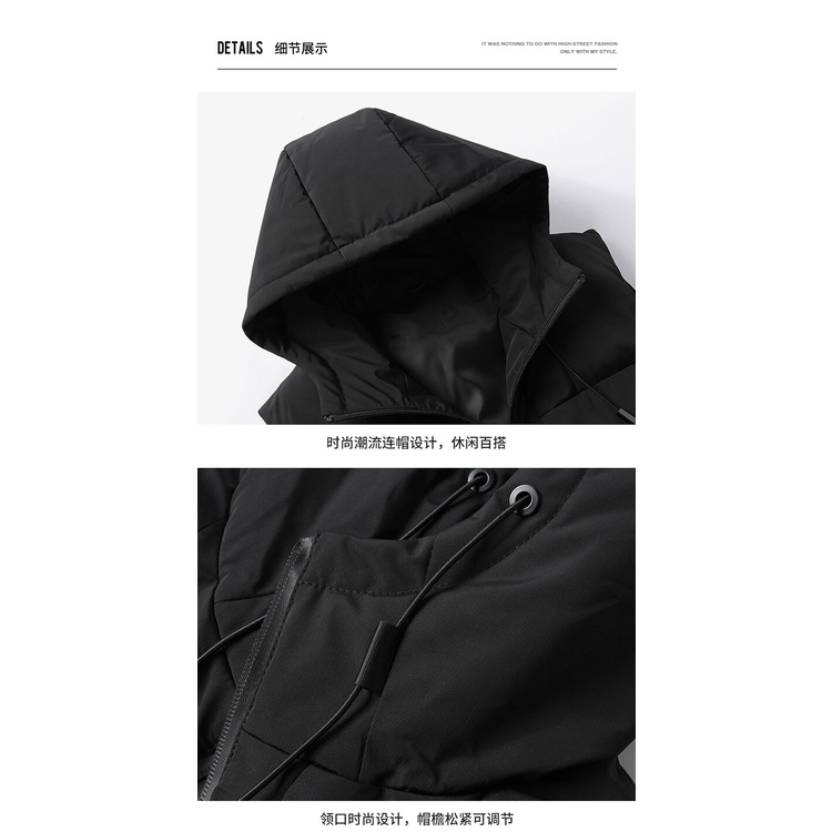 Áo Khoác Phao Không Tay Có Mũ Trùm Đầu Dáng Rộng Chất Liệu cotton Dày Dặn Giữ Ấm Dành Cho Nam Giới