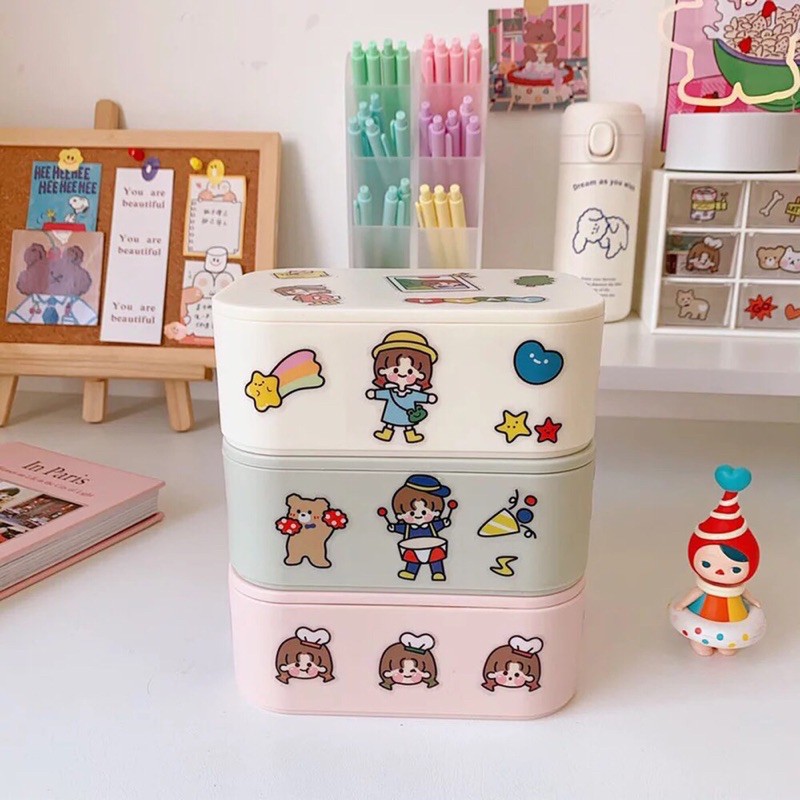 Sticker hoạt hình đáng yêu phong cách Hàn Quốc không thấm nước dùng niêm phong, trang trí điện thoại, sổ tay...