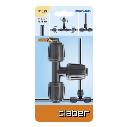 Tê nối Claber ống 1/2"  khớp nối ren vặn 91029