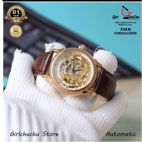 Đồng hồ cơ nam dây da máy cơ tự động không dùng pin cao cấp | BigBuy360 - bigbuy360.vn