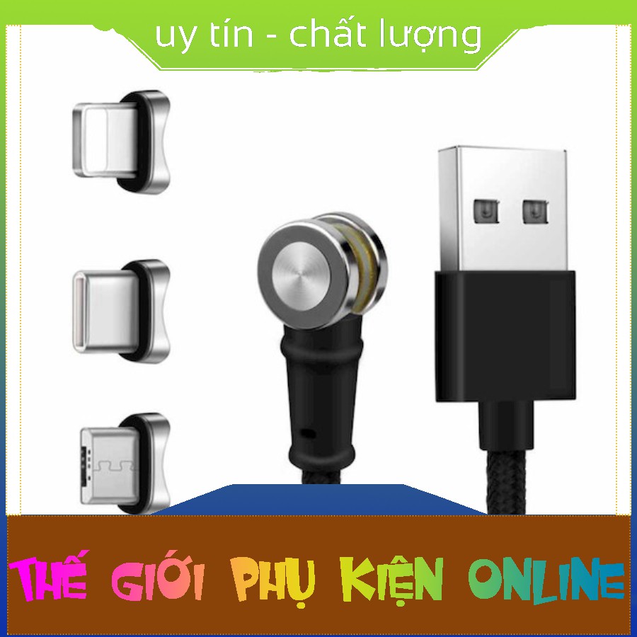 [CHUẨN HÀNG AUTH] [ SIÊU PHẨM ] SẠC NAM CHÂM THÔNG MINH 180º - CHỐNG VƯỚNG TAY XOAY 180º - 3 ĐẦU SẠC IPHONE/ANDROID/TYPE