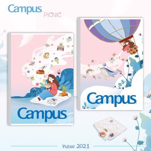 [Mã LIFEBOOK1 giảm 30K đơn 150K] Vở KN Campus PICNIC 80 trang ( Lốc 5 vở)