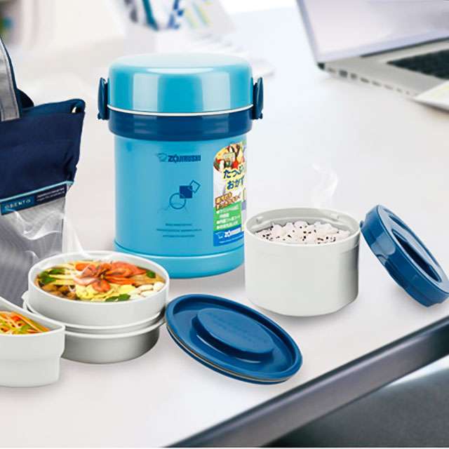 Hộp cơm giữ nhiệt 2 ngăn Zojirushi dung tích 0,63L, giữ nhiệt tốt, bảo hành 1 năm SL-MEE07-AB