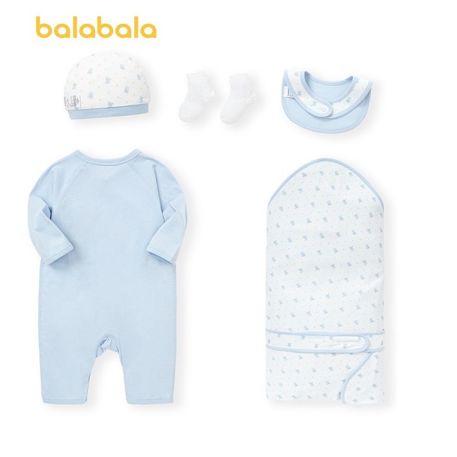 Set đồ sơ sinh cho bé hãng BALABALA màu xanh hoặc hồng