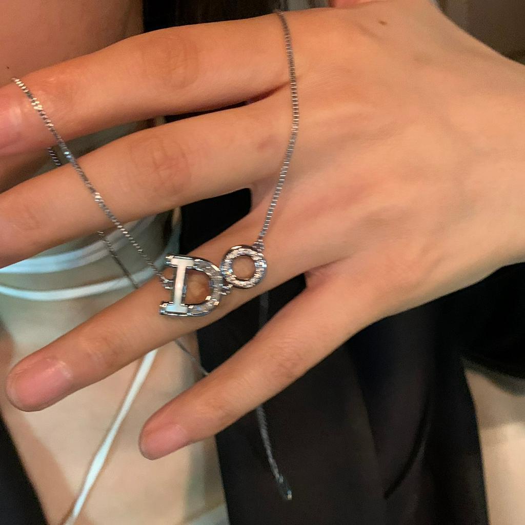 Dây Chuyền Mặt Chữ Niche Đính Đá Zircon Cao Cấp Sang Trọng Thời Trang 2023