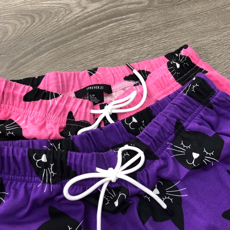 BEUCLOSET -Set mặc nhà F21 họa tiết mèo đáng yêu
