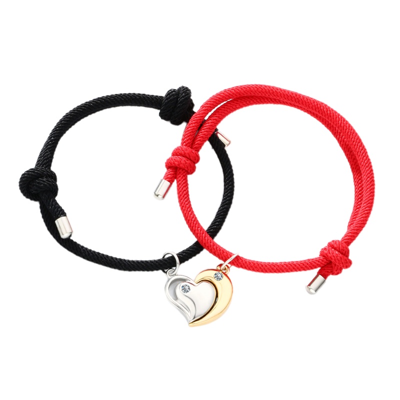 Set 2 Vòng Tay Bện Dây Phối Mặt Thời Trang Cho Cặp Đôi