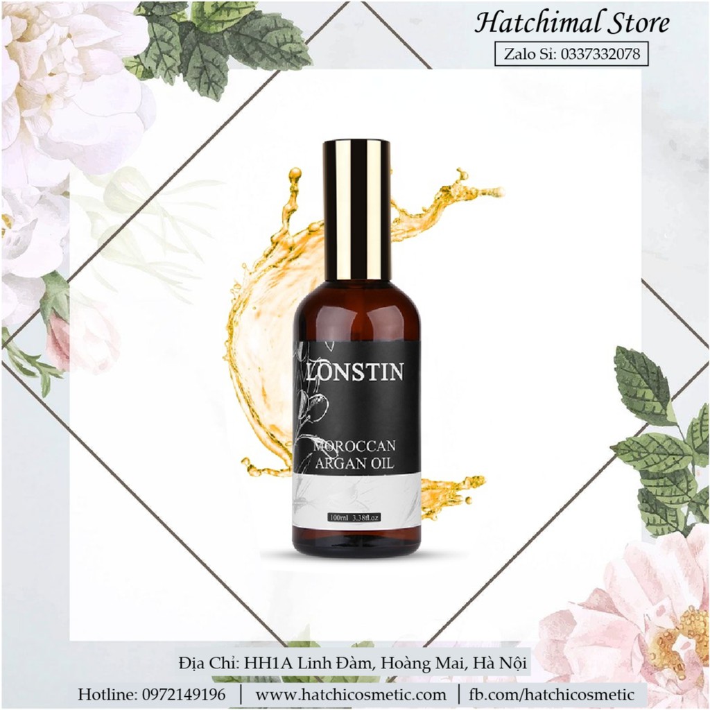 Tinh Dầu Lonstin Moroccan Argan Oil Chăm Sóc Tóc Tự Nhiên 100ML