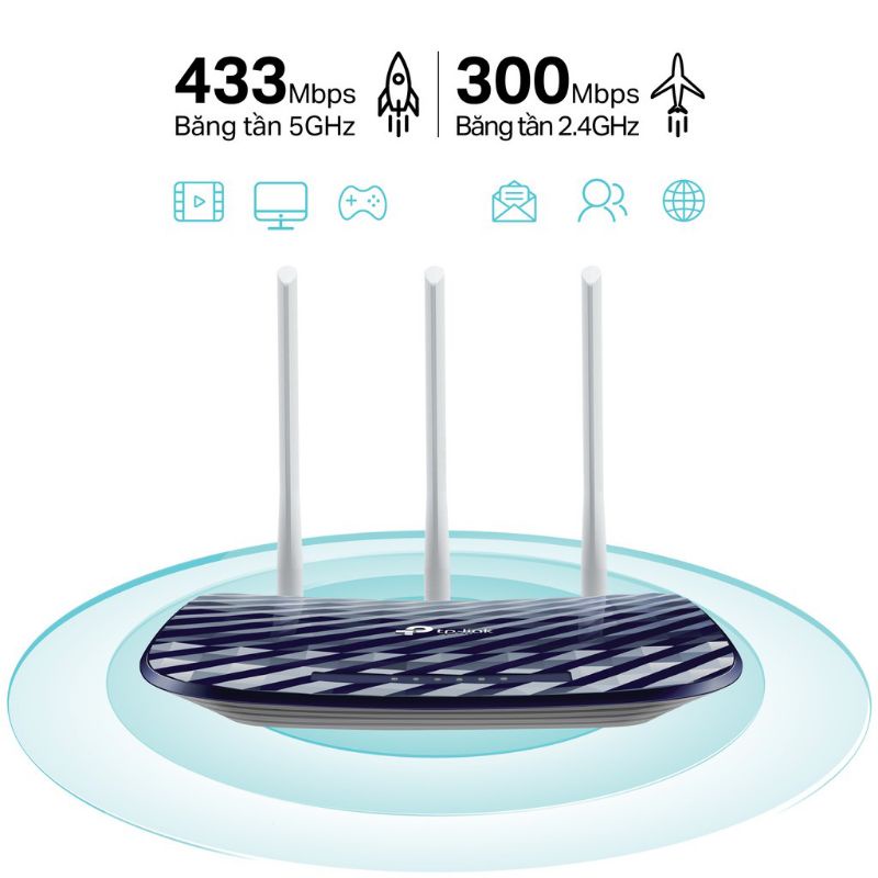 Bộ Phát Wifi TP-Link Archer C20 Chuẩn AC 750Mbps - Hàng Chính Hãng