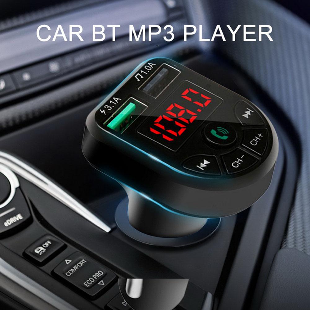 Thiết Bị Thu Phát FM 2 Cổng USB Chất Lượng Cao Cho Xe Hơi MP3