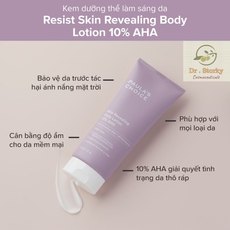 [Hàng công ty] Paula's Choice Skin Revealing Body Lotion 10% AHA - Kem dưỡng thể làm sáng da 210ml