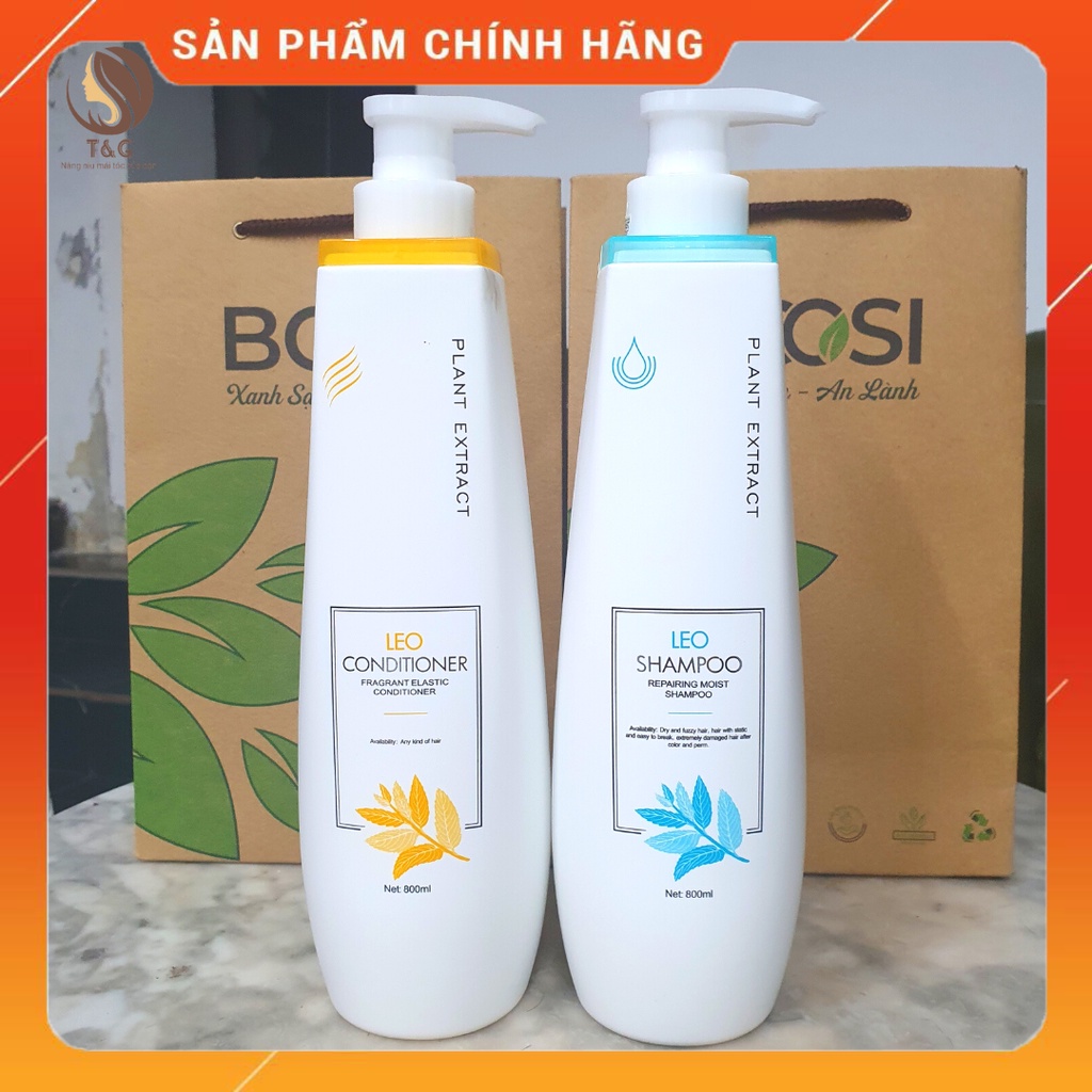 Dầu gội cặp Leo Prosee 800ml chính hãng, bộ gội xả dưỡng chất thiên nhiên phục hồi hư tổn