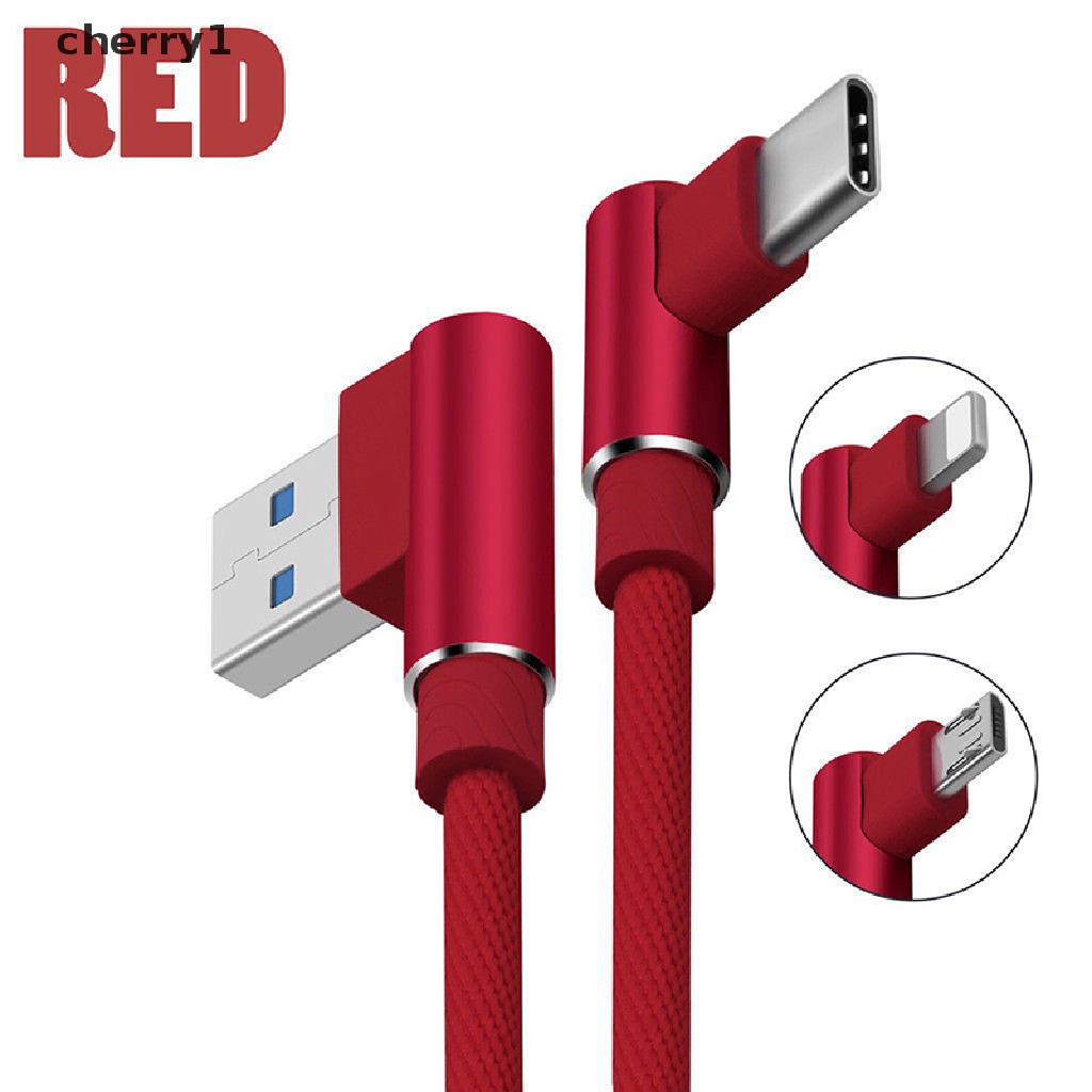 Cáp Sạc Nhanh Đầu Vuông Góc 90 Độ Cổng Type C / IOS / Micro USB