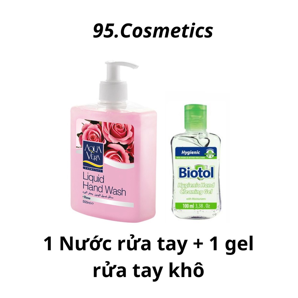 Nước Rửa Tay Aqua Vera 500ml Hương Hoa Hồng, Thơm Dịu Dưỡng Da Tay